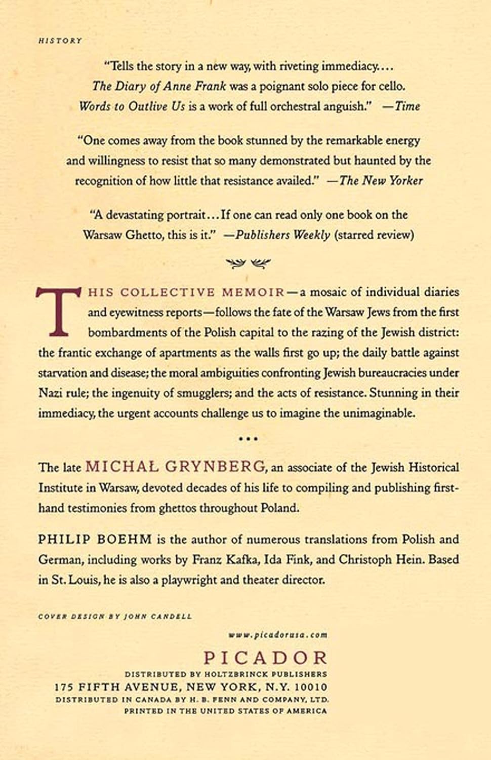 Words to Outlive Us: Eyewitness Accounts from the Warsaw Ghetto