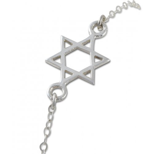 Silver Star of David Bracelet