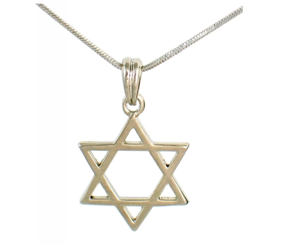Classic Star of David Rhodium Necklace
