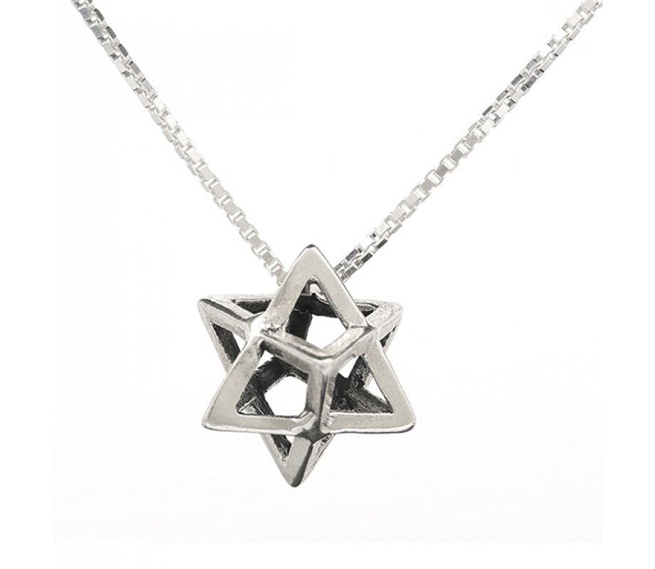 925 Sterling Silver Merkaba Necklace
