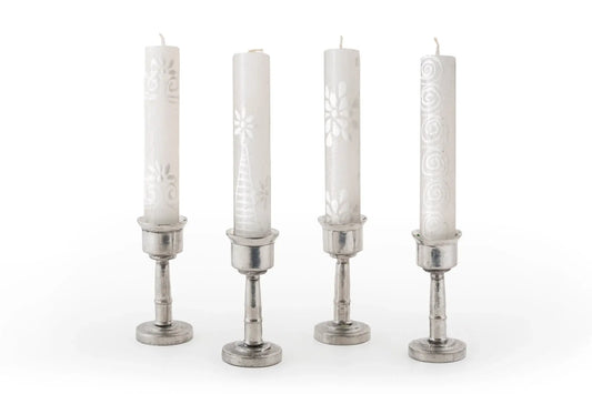 White on White Shabbat Candles