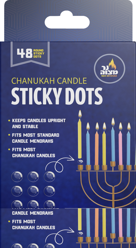 Chanukah Candle Sticky Dots - 48 Pack