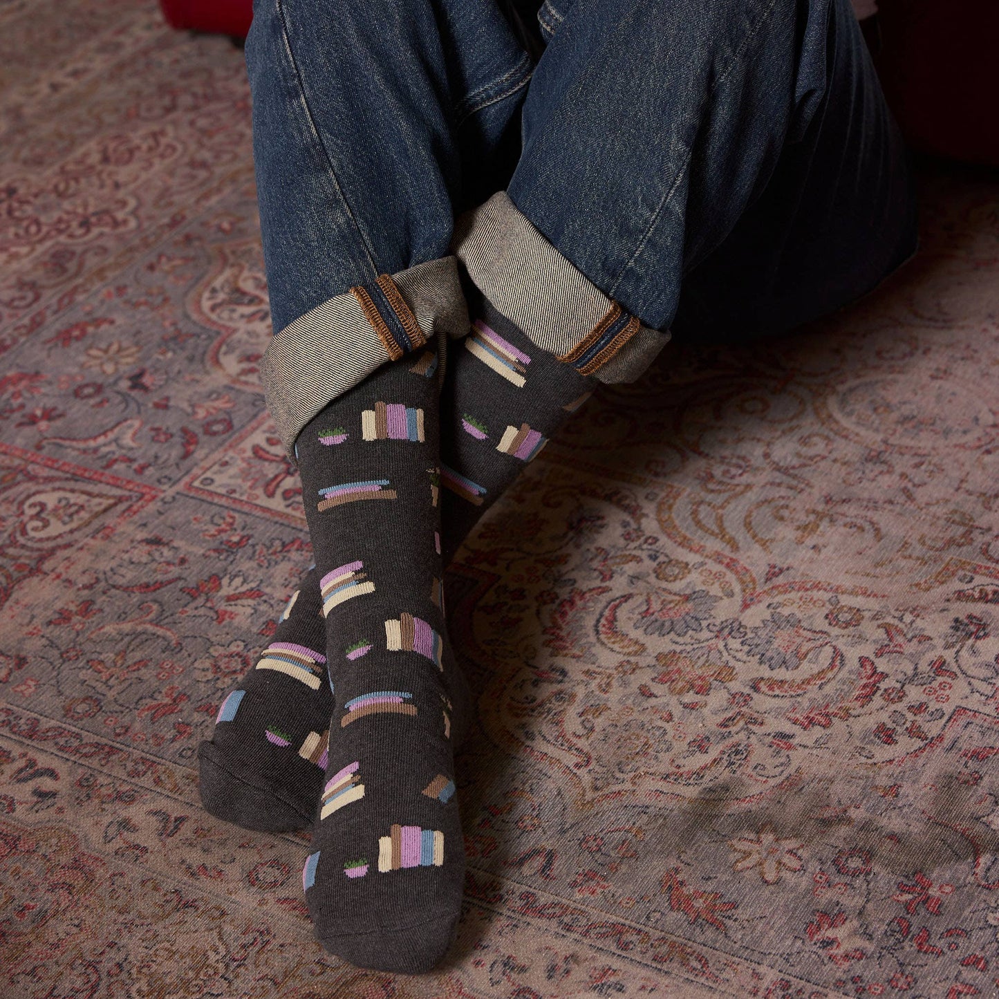 Socks that Give Books (Gray Bookshelves)