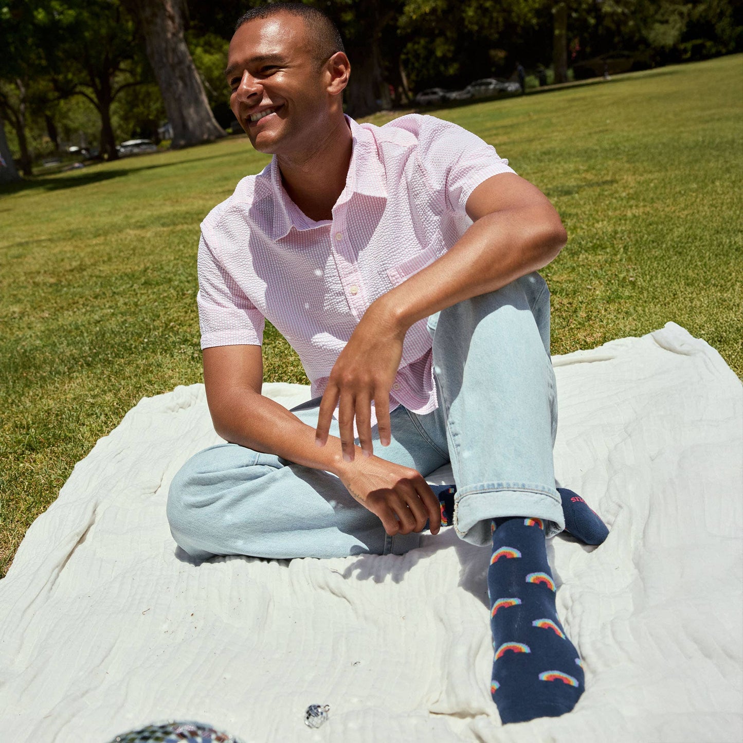 Socks that Save LGBTQ Lives (Navy Rainbows)
