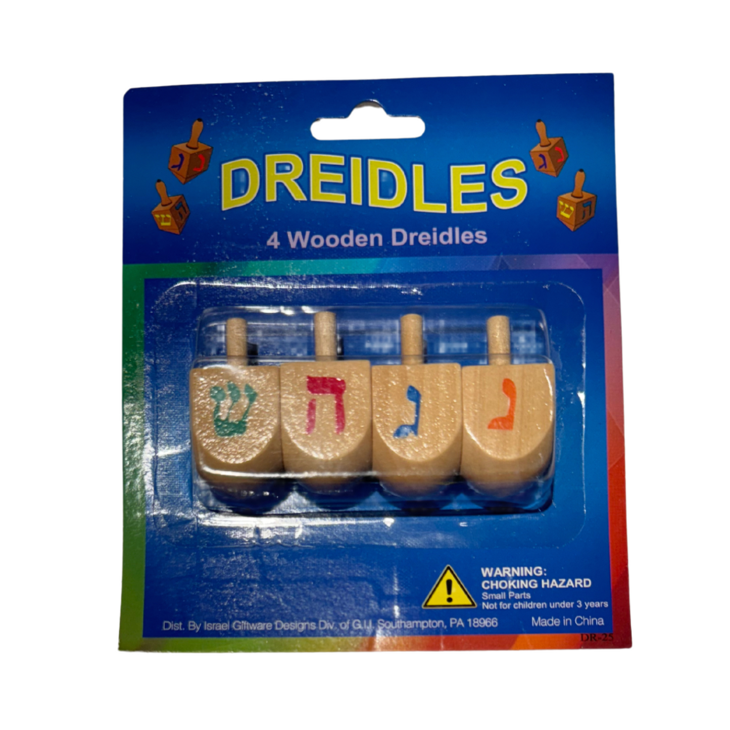 Set of 4 Wooden Dreidels