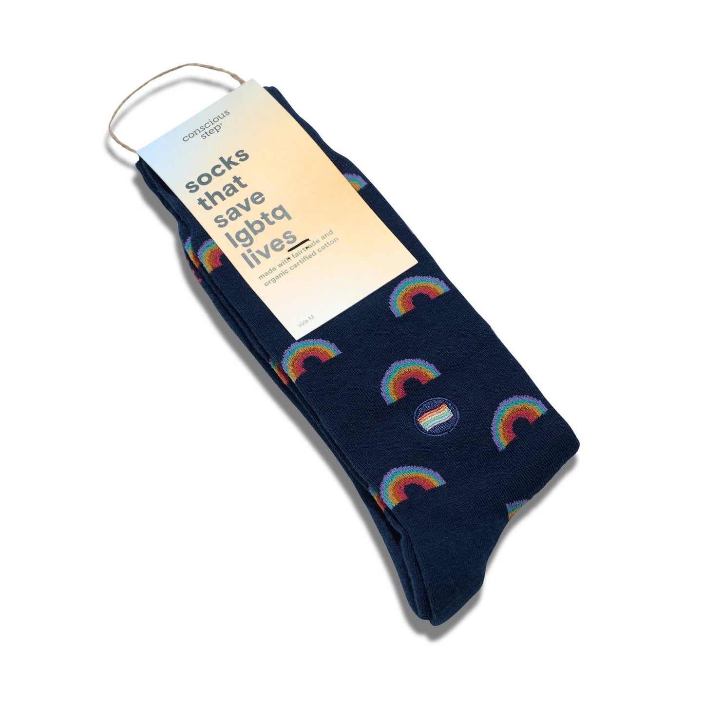 Socks that Save LGBTQ Lives (Navy Rainbows)