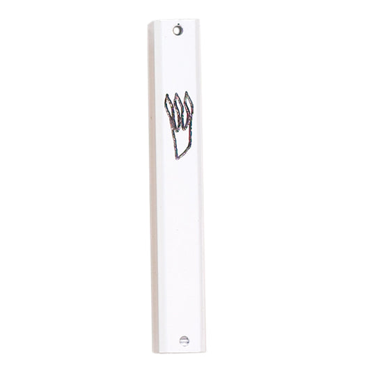 White Metal Mezuzah