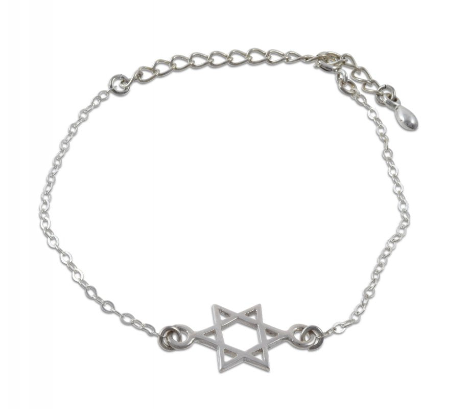Silver Star of David Bracelet