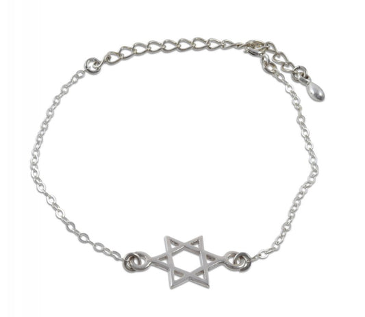 Silver Star of David Bracelet