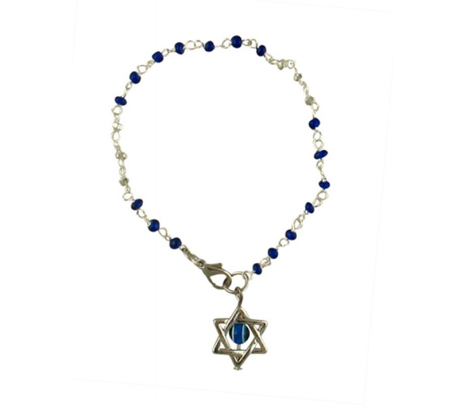 Beaded Kabbalah Bracelet with Decorative Star of David Charm