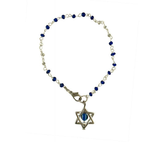Beaded Kabbalah Bracelet with Decorative Star of David Charm