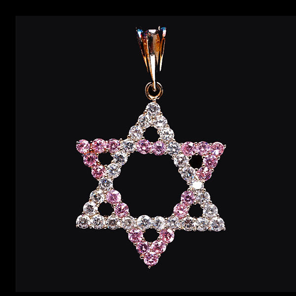 Pink Star of David Necklace