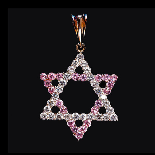 Pink Star of David Necklace
