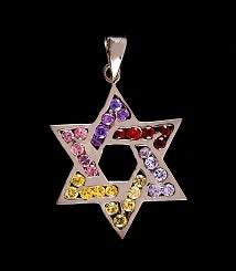 Color Star of David Necklace