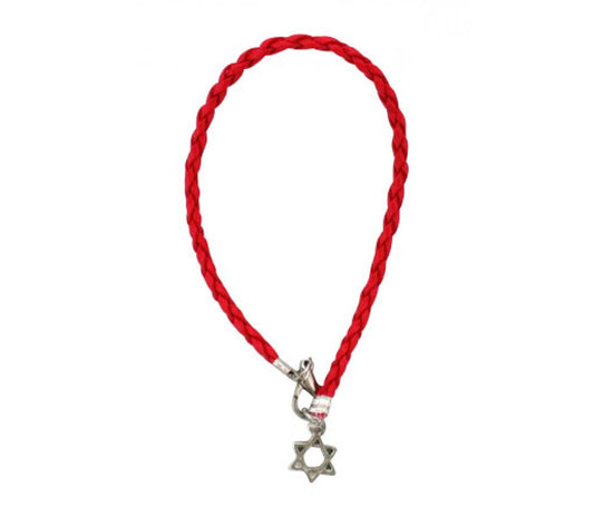 Red Cord Kabbalah Bracelet with Silver Star of David