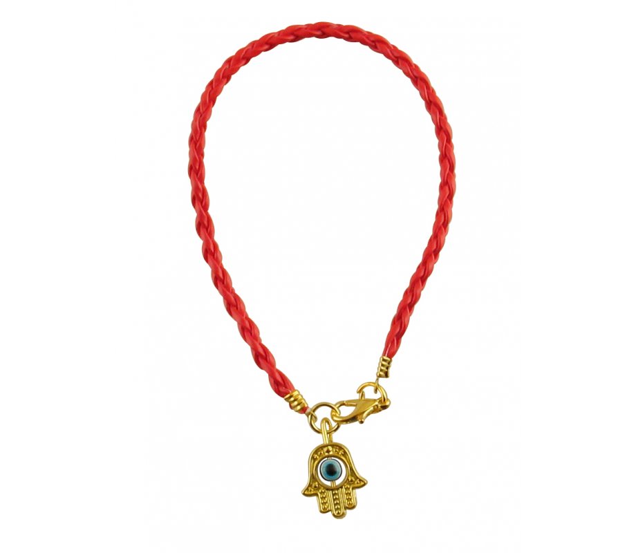 Red Cord Kabbalah Bracelet with Hamsa Charm