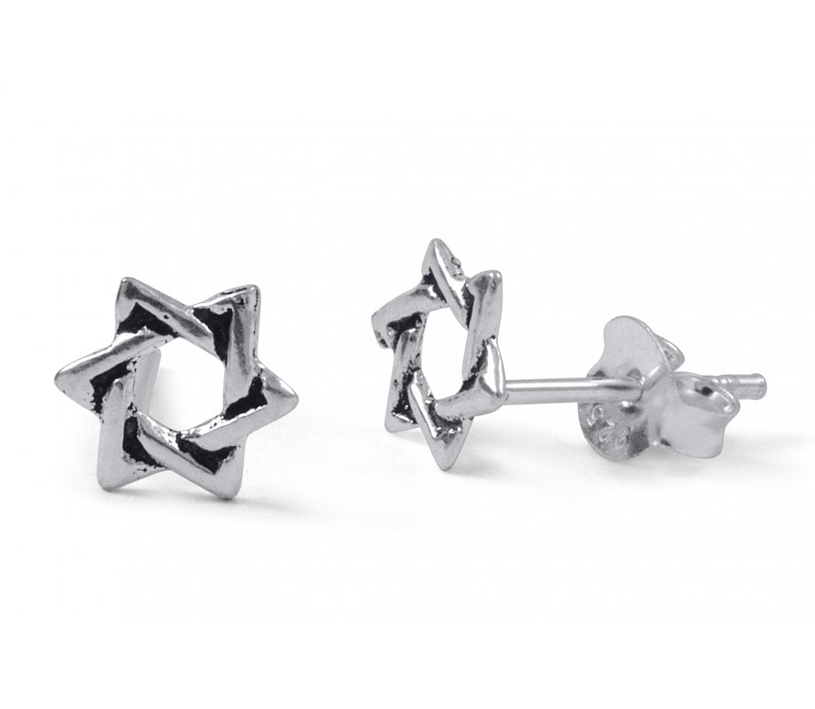 925 Sterling Silver Star of David Stud Earrings