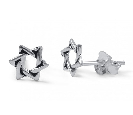 925 Sterling Silver Star of David Stud Earrings