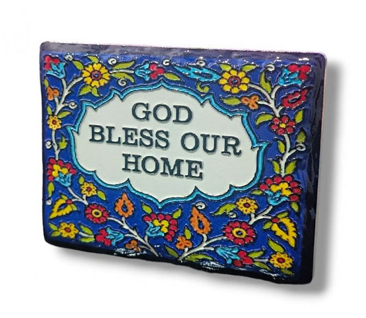Ceramic Magnet with Home Blessing (Armenian Design)