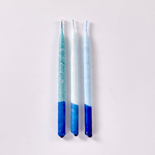 Premium Chanukah Candles - Frosted Blues
