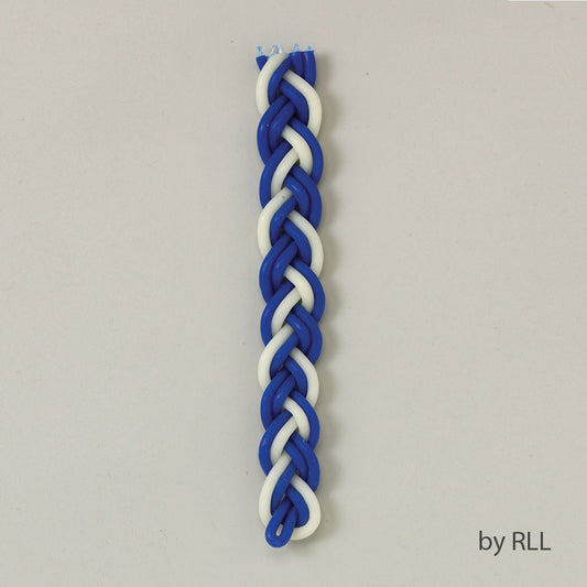 Blue/White Flat Beeswax Havdalah Candle