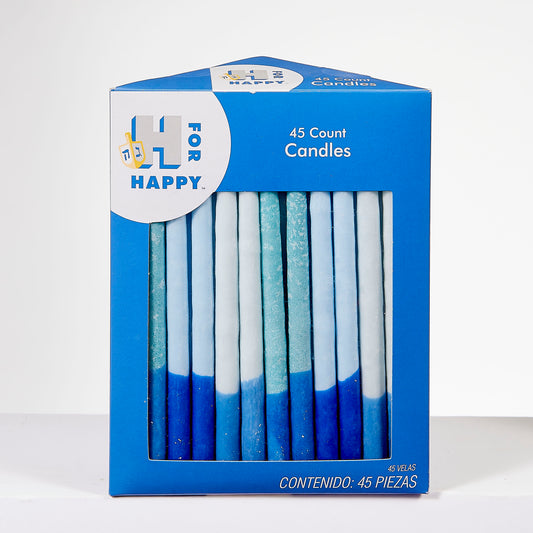 Premium Chanukah Candles - Frosted Blues