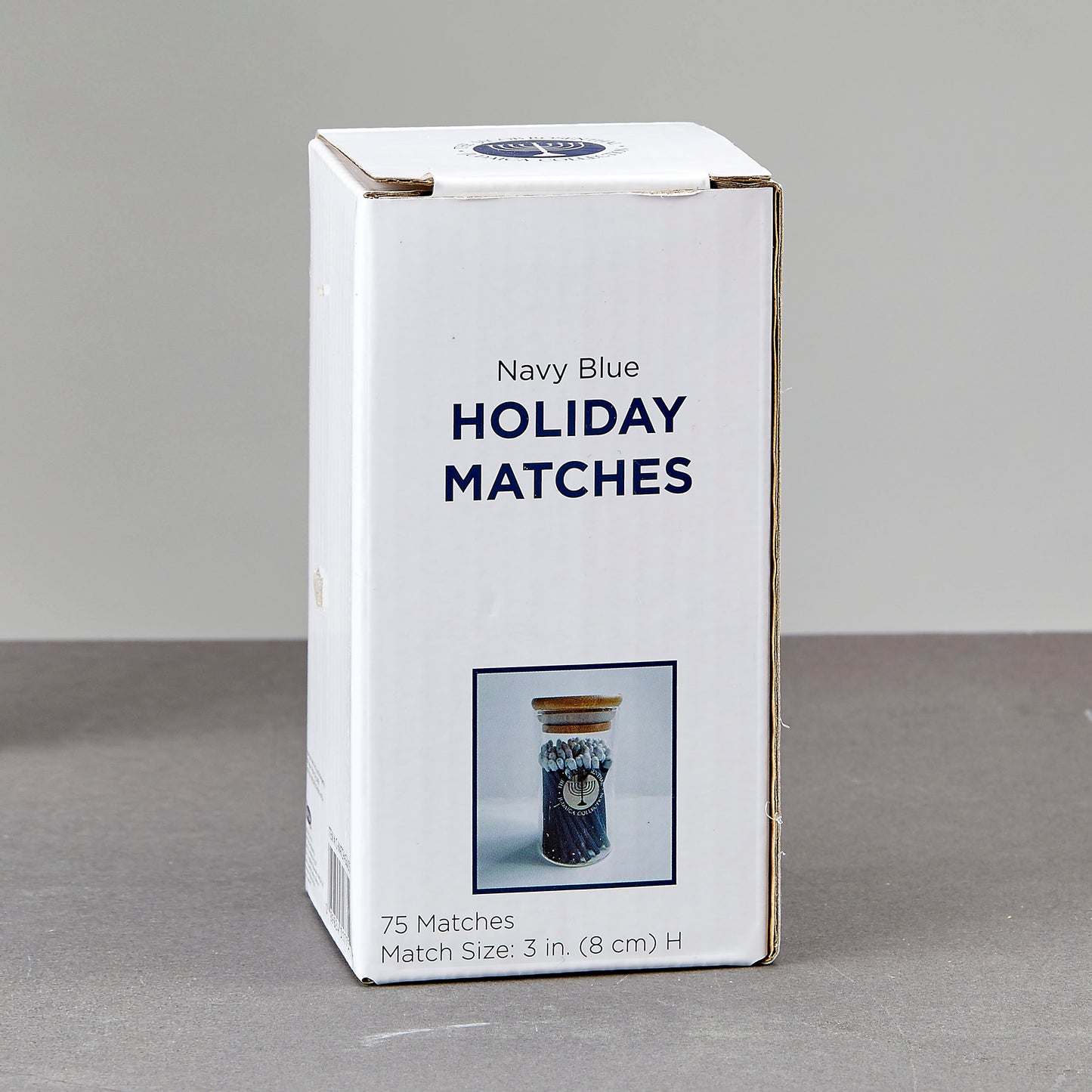 Glass Container with Blue Matches