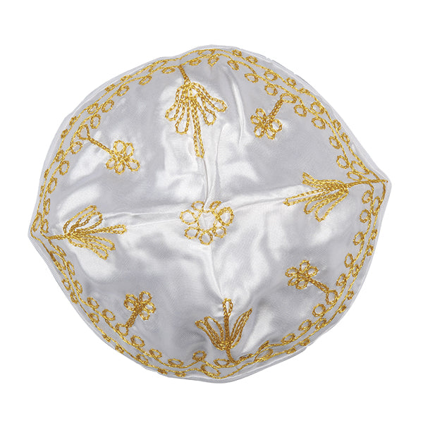 Embroidered Satin Yarmulke