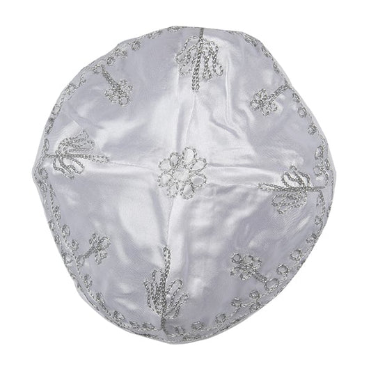 Embroidered Satin Yarmulke