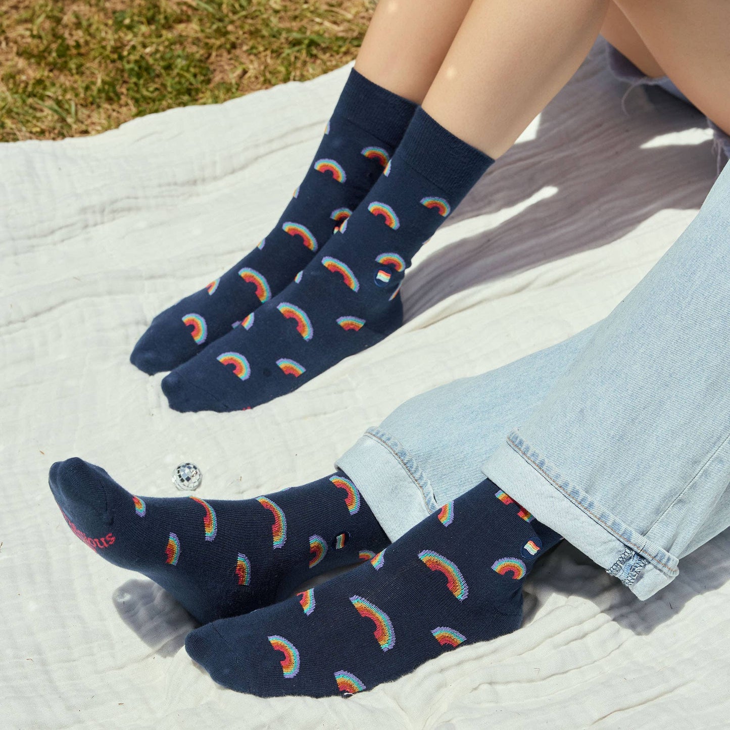 Socks that Save LGBTQ Lives (Navy Rainbows)