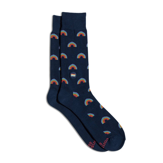 Socks that Save LGBTQ Lives (Navy Rainbows)