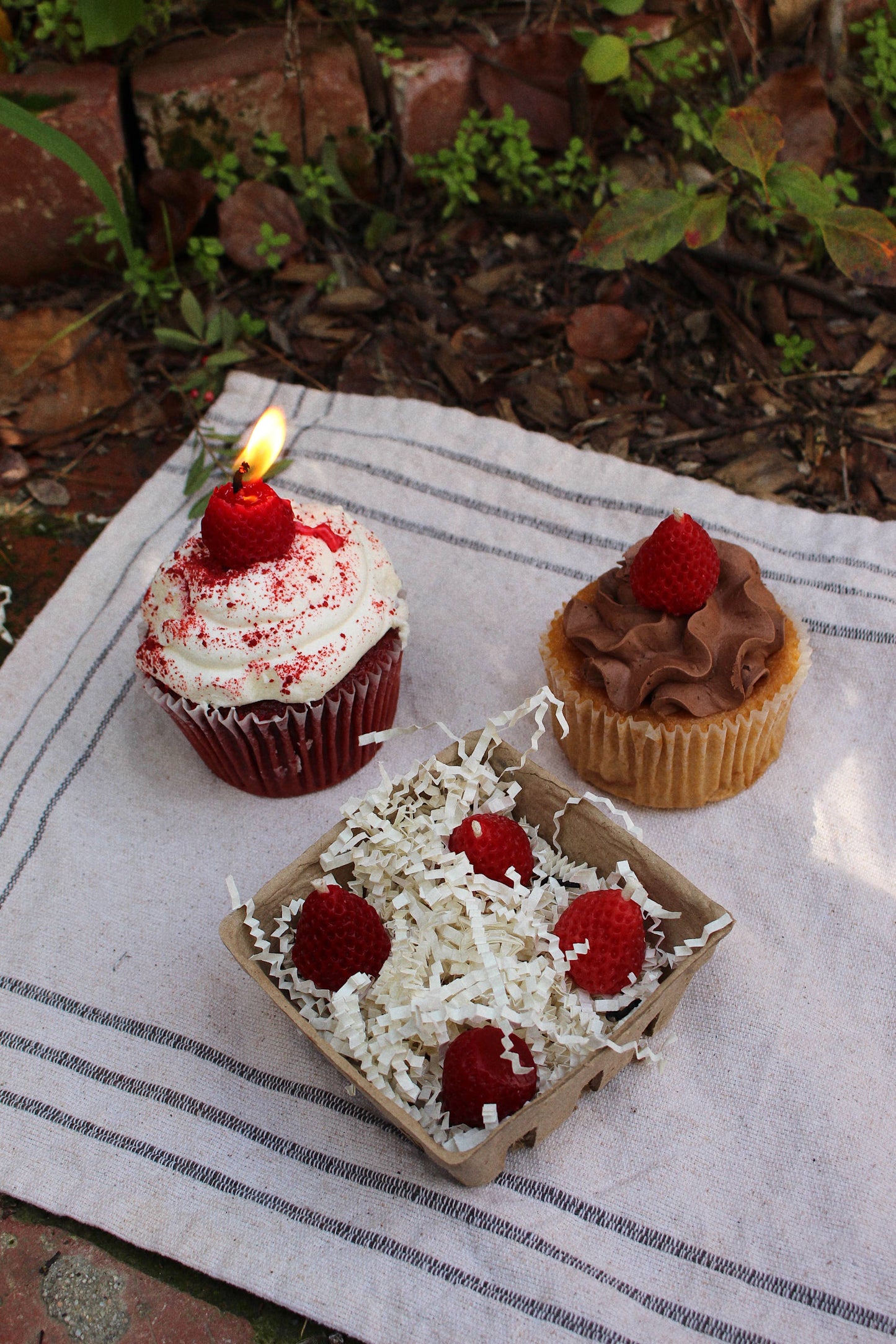 Beeswax Strawberry Candles
