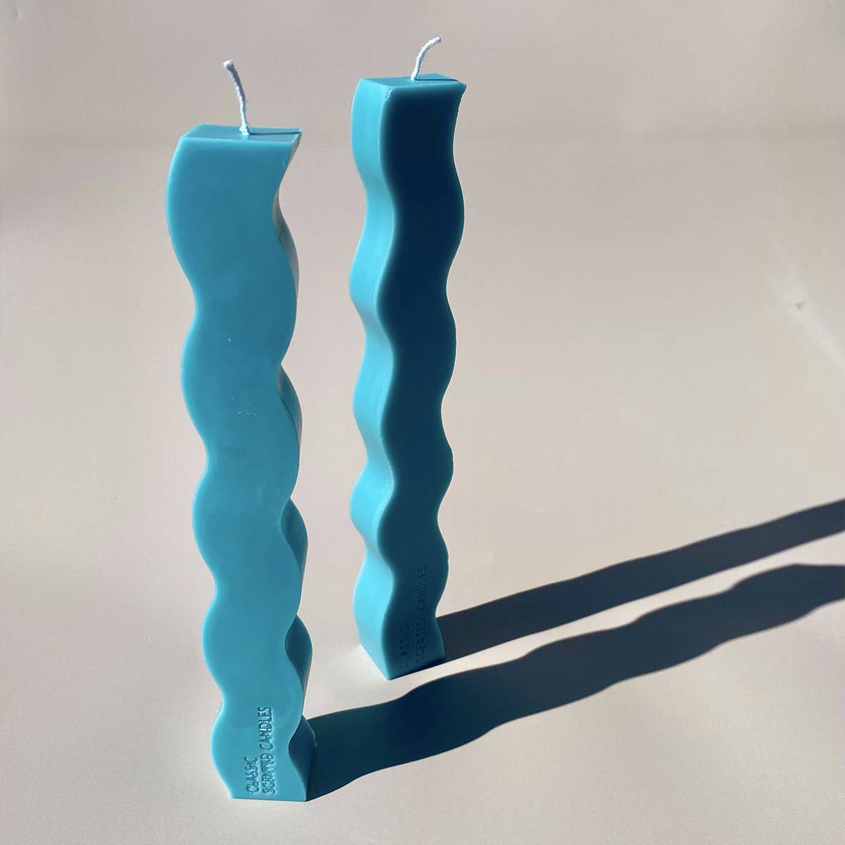 Wavy Pillar Candle - Sky